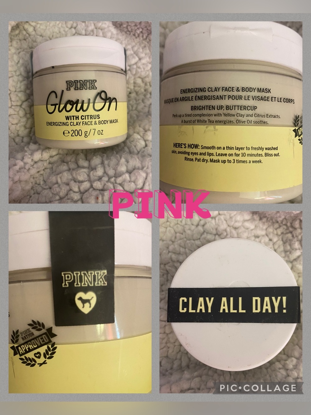 Victoria’s Secret PINK GLOW ON citrus energizing face  mask LIMITED EDIT…